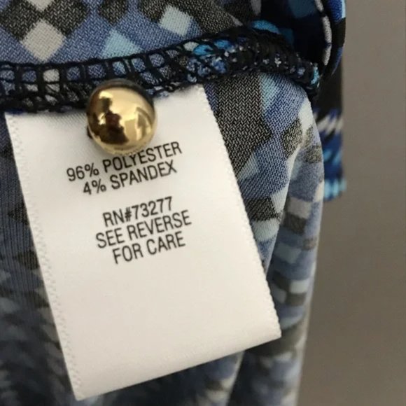 SOLD❌❌❌Dana Buchman Blue Geometric Print Knit Top Sz-Medium - Picture 10 of 12